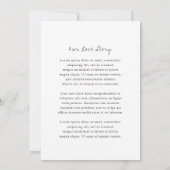 Minimalistisch zwart en wit modern huwelijk kaart (Achterkant)