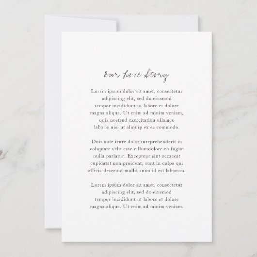 Minimalistisch zwart en wit modern huwelijk kaart (Achterkant)
