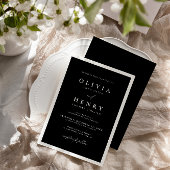 Minimalistisch zwart en wit modern huwelijk kaart