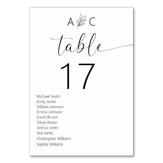 Minimalistisch zwart en wit modern huwelijk kaart (Voorkant)