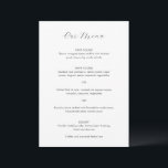 Minimalistisch zwart en wit modern huwelijk menu<br><div class="desc">Modern huwelijksmenu met de titel en je monogram in een elegant script.</div>