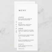 Minimalistisch zwart en wit modern huwelijk menu (Voorkant / Achterkant)