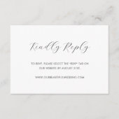 Minimalistisch zwart en wit modern huwelijk RSVP kaartje (Voorkant)