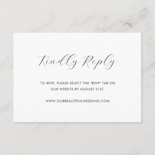 Minimalistisch zwart en wit modern huwelijk RSVP kaartje (Voorkant)