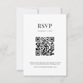 Minimalistisch zwart en wit modern huwelijk RSVP kaartje (Voorkant)
