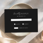 Minimalistisch zwart en wit modern huwelijk RSVP kaartje