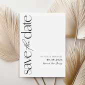 Minimalistisch zwart en wit modern huwelijk save the date