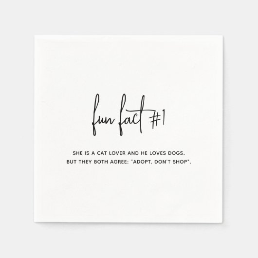 Minimalistisch zwart en wit modern huwelijk servet (Voorkant)