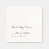 Minimalistisch zwart en wit modern huwelijk servet (Voorkant)