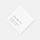 Minimalistisch zwart en wit modern huwelijk servet (Hoek)