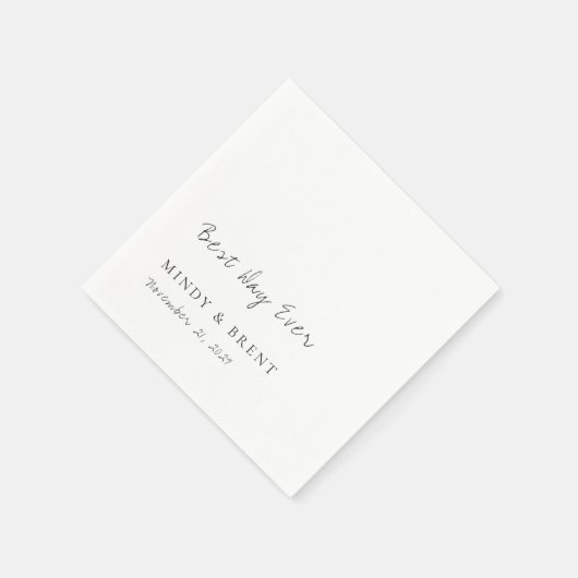 Minimalistisch zwart en wit modern huwelijk servet (Hoek)