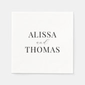 Minimalistisch zwart en wit modern huwelijk servet (Voorkant)