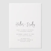 Minimalistisch zwart en wit modern huwelijk vellum uitnodigingen (Voorkant)