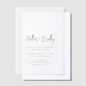 Minimalistisch zwart en wit modern huwelijk vellum uitnodigingen (Offset)