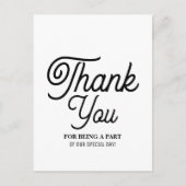 Minimalistisch - zwart en wit - Weddenschap Hartel Briefkaart (Voorkant)