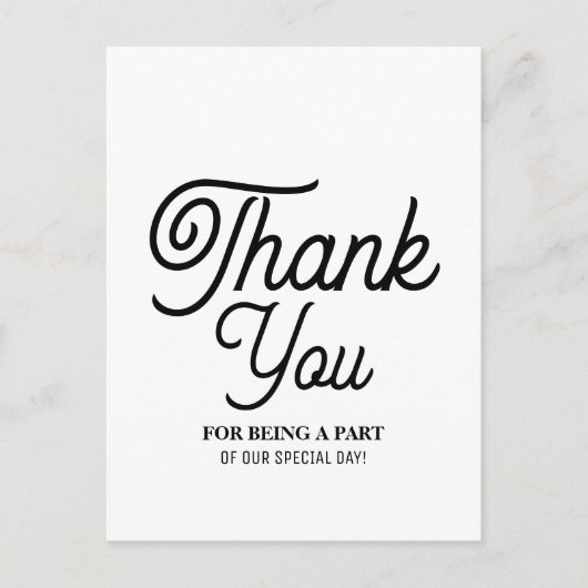 Minimalistisch - zwart en wit - Weddenschap Hartel Briefkaart (Voorkant)