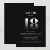 Minimalistisch zwart en zilver verrassend, 18e ver kaart (Voorkant / Achterkant)