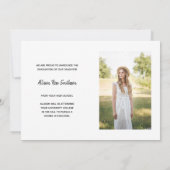 Minimalistisch zwart fotocollage Afstuderen Aankondiging (Achterkant)