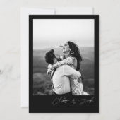 Minimalistisch zwart fotorepetitief diner kaart (Achterkant)