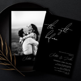 Minimalistisch zwart fotorepetitief diner kaart