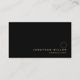 Minimalistisch zwart geborsteld goudmonogram visitekaartje