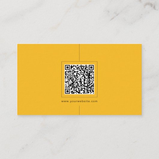 Minimalistisch zwart-geel Visitekaartje (Achterkant)