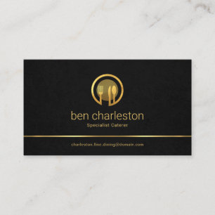 Minimalistisch zwart gegoten textiel Gold line, vo Visitekaartje