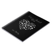 Minimalistisch zwart genpersonaliseerd notitieboek (Linkerzijde)
