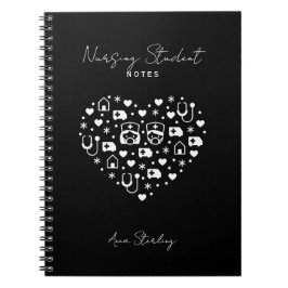 Minimalistisch zwart genpersonaliseerd notitieboek