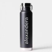 Minimalistisch zwart gepersonaliseerd waterfles (Voorkant)