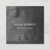 Minimalistisch zwart geschilderd vierkant visiteka vierkante visitekaartje (Voorkant)