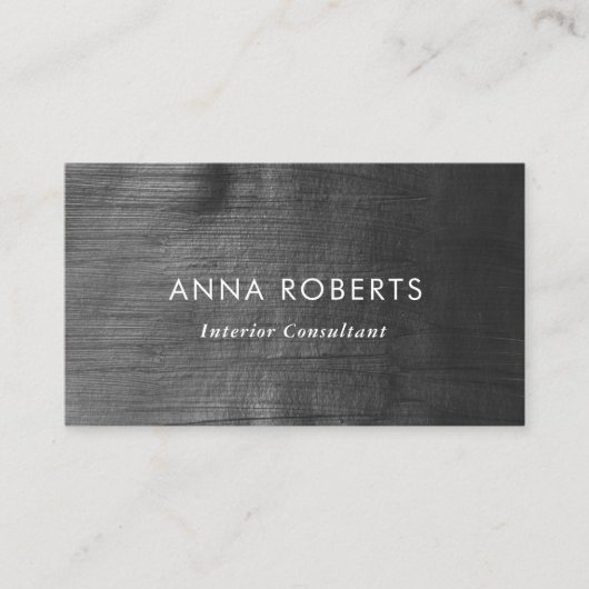 Minimalistisch zwart geschilderd visitekaartje (Voorkant)