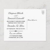 Minimalistisch zwart gewoon gehuwd huwelijk aankon aankondigingskaart (Achterkant)