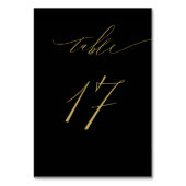 Minimalistisch zwart Gold legant script 17 Wedding Kaart (Achterkant)