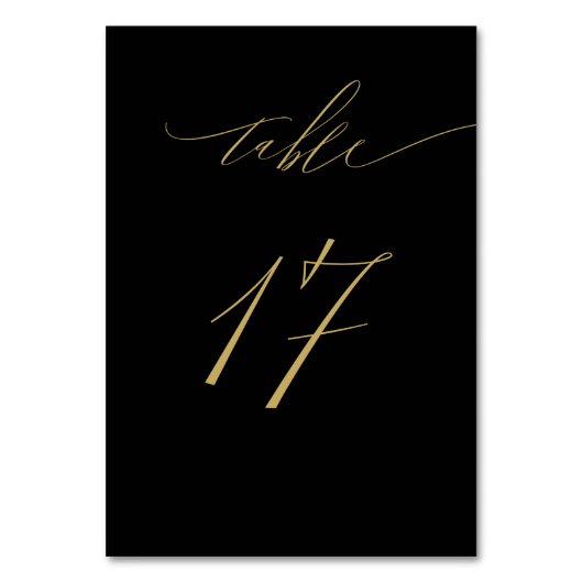 Minimalistisch zwart Gold legant script 17 Wedding Kaart (Achterkant)