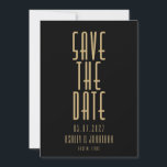 Minimalistisch zwart goud Art Deco bruiloft Save The Date<br><div class="desc">Minimalistisch Zwart Goud Art Deco Bruiloft Bewaar de Datum Uitnodiging</div>