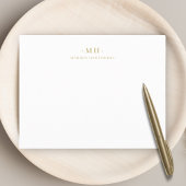 Minimalistisch Zwart Goud Eenvoudig Elegant Monogr Notitiekaartje