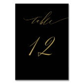 Minimalistisch Zwart Goud Elegant Script No 12 Bru Kaart (Voorkant)