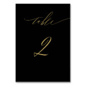 Minimalistisch Zwart Goud Elegant Script No 2 Brui Kaart (Voorkant)