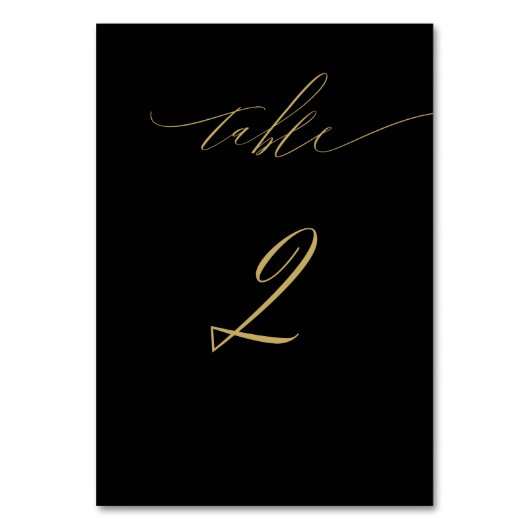 Minimalistisch Zwart Goud Elegant Script No 2 Brui Kaart (Voorkant)