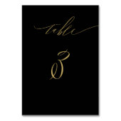 Minimalistisch Zwart Goud Elegant Script No 3 Brui Kaart (Achterkant)