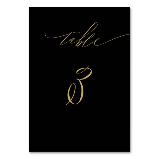 Minimalistisch Zwart Goud Elegant Script No 3 Brui Kaart (Voorkant)
