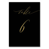 Minimalistisch Zwart Goud Elegant Script No 6 Brui Kaart (Voorkant)