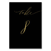 Minimalistisch Zwart Goud Elegant Script No 8 Brui Kaart (Voorkant)