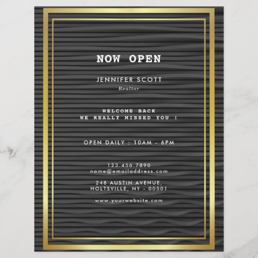 Minimalistisch zwart goud flyer (Achterkant)