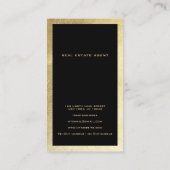 Minimalistisch zwart goud folie border monogram visitekaartje (Achterkant)