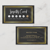 Minimalistisch zwart goud klantenkaartje (Voorkant / Achterkant)