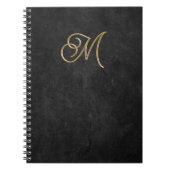 Minimalistisch Zwart & Goud Luxe Monogram Notitieboek (Voorkant)