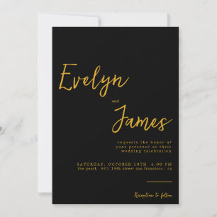 Minimalistisch zwart & goud moderne romantische br kaart