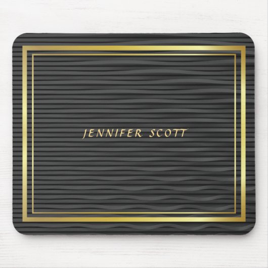 Minimalistisch zwart goud muismat (Voorkant)